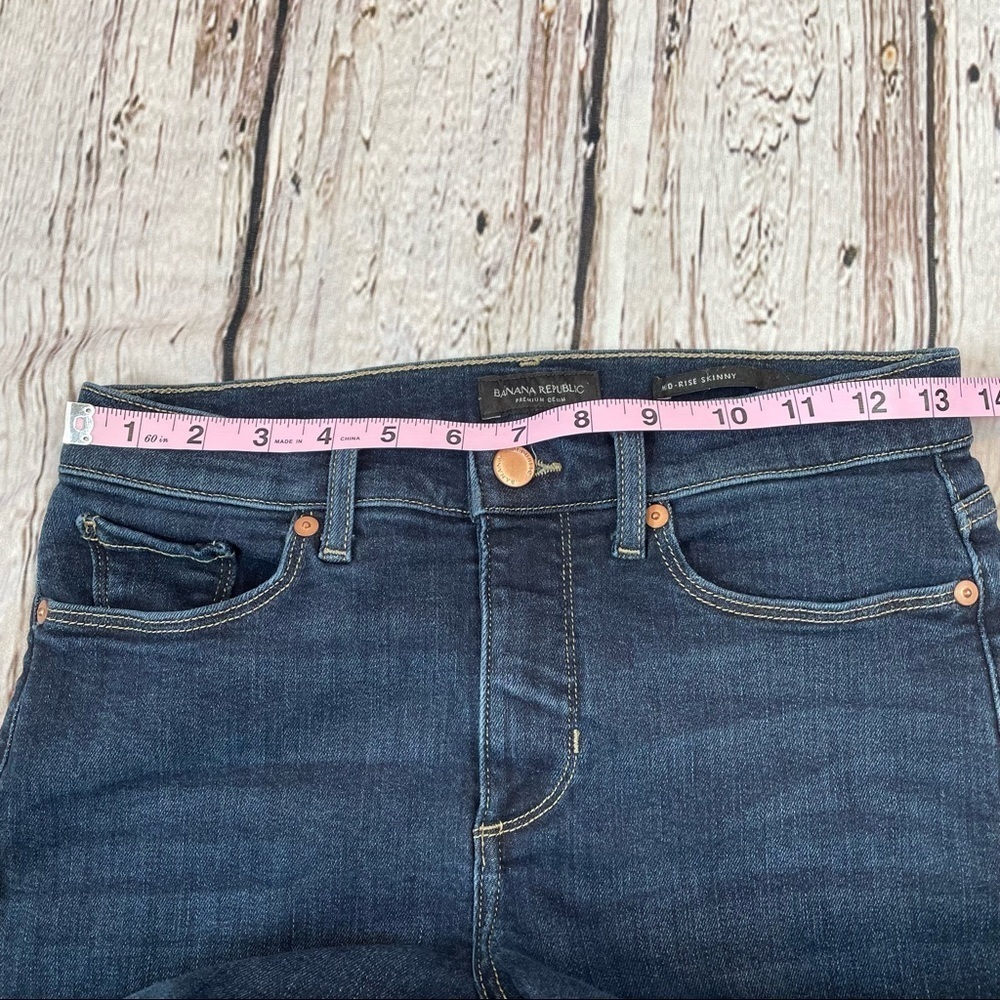 Banana Republic Denim Mid-Rise Skinny Jeans Dark Wash Size 26 with 27” Inseam - Picture 10 of 14